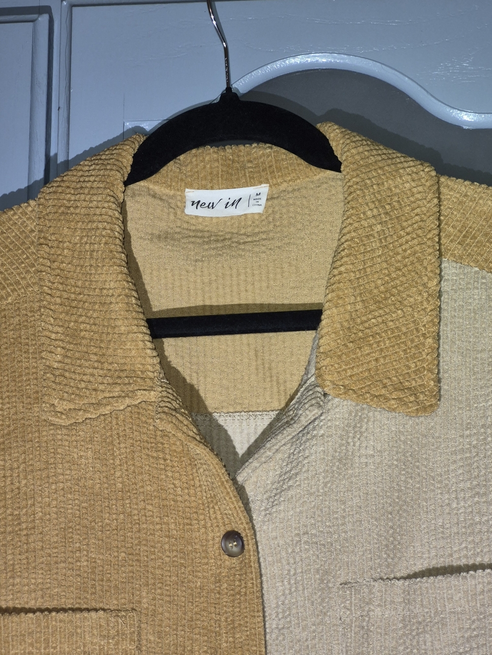 New In Two-Tone Mustard, Tan & Cream Corduroy Jacket